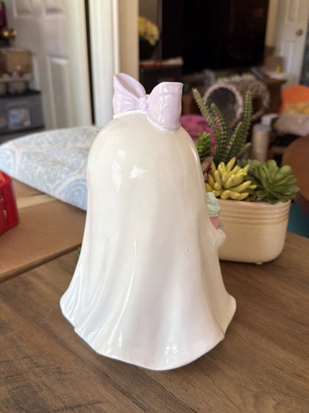 summerween ghost with purple bow serving pastel cupcakes - Picture 5 of 5